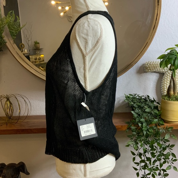Robert Rodriguez Black Open Knit Sleeveless Top L New with Tags - Picture 2 of 6